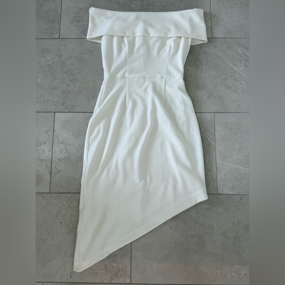 Hutch off the shoulder white asymmetrical dress, Anthropologie Sz S